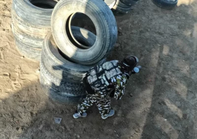 Paintball shooting participant